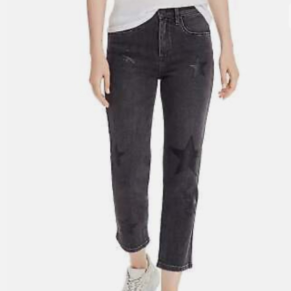 BlankNYC black denim jeans with leather stars